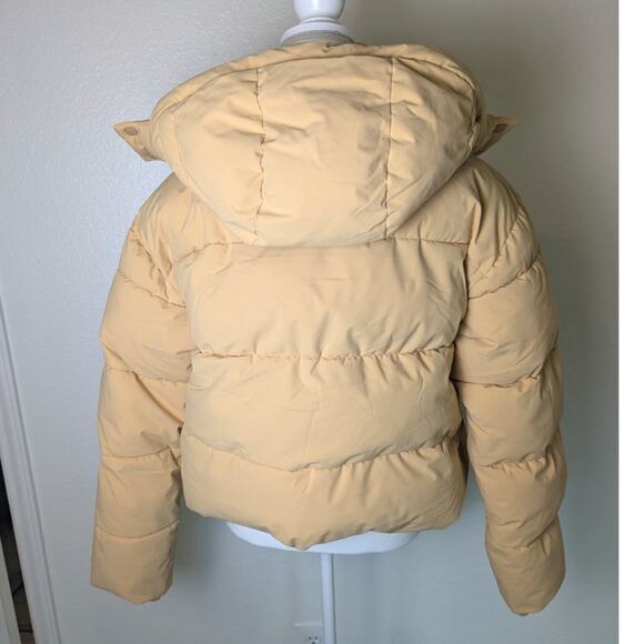 Rip Curl Anti Series Tidal Butter Yellow Crop Boxy Puffer Coat Women Sz M Winter - Picture 2 of 13